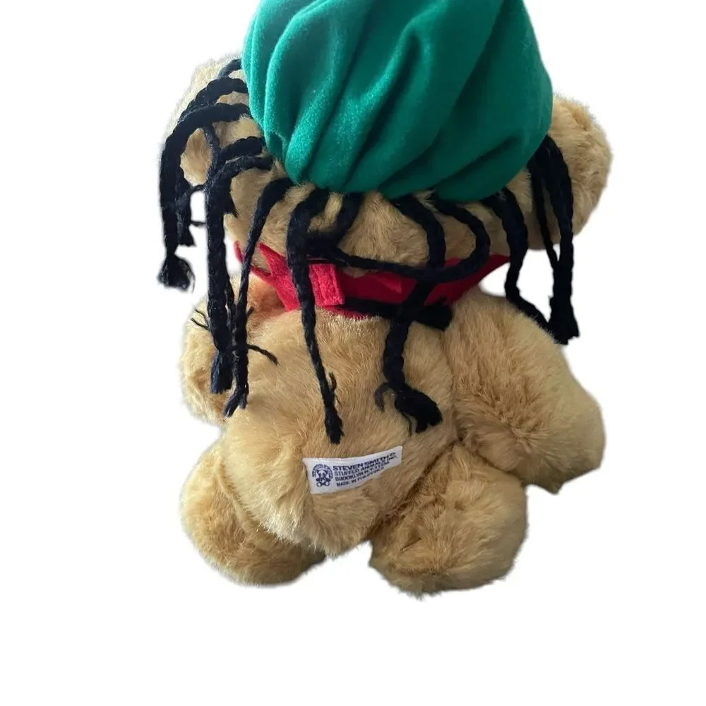 Steven Smith Red Collar Grateful Dead Jointed Rasta Bear Stuffed Plush 12